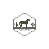 logo rétro vintage ferme et ranch vecteur