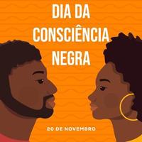 dia da consciencia negra illustration dans un style plat vecteur