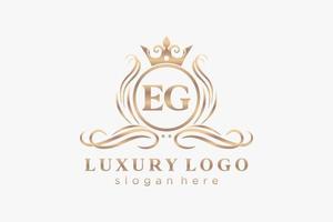 modèle de logo de luxe royal lettre initiale par exemple dans l'art vectoriel pour le restaurant, la royauté, la boutique, le café, l'hôtel, l'héraldique, les bijoux, la mode et d'autres illustrations vectorielles.