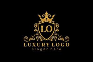modèle initial de logo de luxe royal de lettre lo dans l'art vectoriel pour le restaurant, la royauté, la boutique, le café, l'hôtel, l'héraldique, les bijoux, la mode et d'autres illustrations vectorielles.