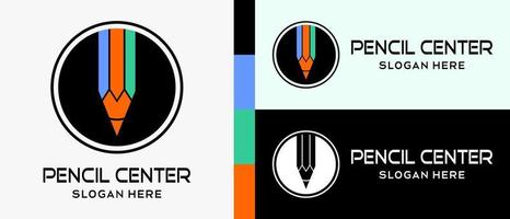 modèle de conception de logo crayon avec concept créatif et simple en cercle. illustration de logo vectoriel haut de gamme