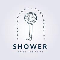 douche salle de bain ligne minimale logo vector illustration design