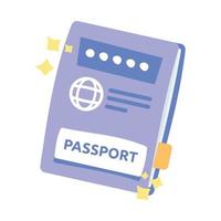 illustration de vecteur de passeport isolé sur fond blanc