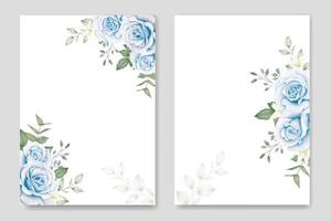 modèle de carte d'invitation de mariage floral aquarelle vecteur