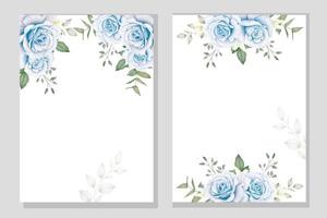 modèle de carte d'invitation de mariage floral aquarelle vecteur