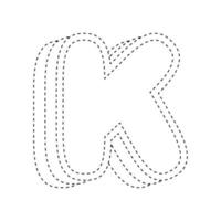 feuille de traçage de la lettre k pour les enfants vecteur