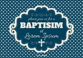 Jolie carte de baptisme bleu vecteur