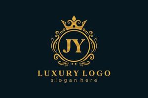 modèle de logo de luxe royal de lettre jy initial dans l'art vectoriel pour le restaurant, la royauté, la boutique, le café, l'hôtel, l'héraldique, les bijoux, la mode et d'autres illustrations vectorielles.