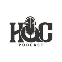 lettre initiale hqc podcast logo vecteur