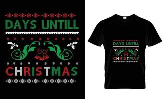 jours jusqu'à ... conception de t-shirt personnalisé de noël vecteur