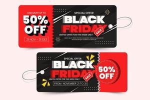 modèle de conception de bon ou de coupon de vente du vendredi noir vecteur