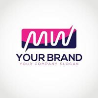 concept de logo initial mw. lettre mw mw wm logo. création initiale du logo mw. vecteur