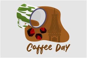 bannière et affiche du modèle de la journée internationale du café