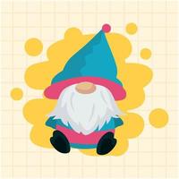 vecteur de personnage de dessin animé mignon gnome