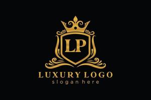 modèle de logo de luxe royal lettre initiale lp en art vectoriel pour restaurant, royauté, boutique, café, hôtel, héraldique, bijoux, mode et autres illustrations vectorielles.