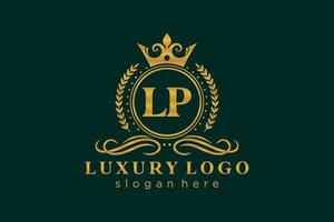 modèle de logo de luxe royal lettre initiale lp en art vectoriel pour restaurant, royauté, boutique, café, hôtel, héraldique, bijoux, mode et autres illustrations vectorielles.