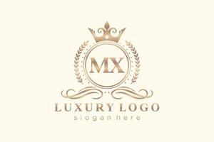 modèle initial de logo de luxe royal lettre mx en art vectoriel pour restaurant, royauté, boutique, café, hôtel, héraldique, bijoux, mode et autres illustrations vectorielles.