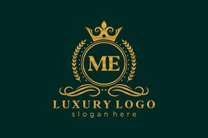 modèle de logo de luxe royal lettre initiale moi dans l'art vectoriel pour le restaurant, la royauté, la boutique, le café, l'hôtel, l'héraldique, les bijoux, la mode et d'autres illustrations vectorielles.