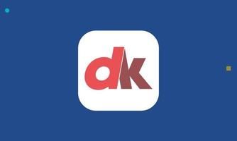 alphabet lettres initiales monogramme logo dk, kd, d et k vecteur