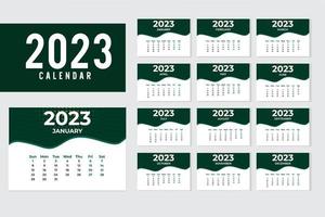 conception de modèle de calendrier de bureau 2023 vecteur