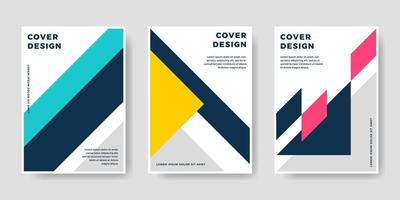 ensemble de conceptions de brochures de couverture de livre dans un style géométrique. illustration vectorielle. vecteur