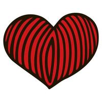 un cœur avec des lignes de style doodle. le motif de coeur est isolé sur un fond blanc. illustration vectorielle pour votre conception graphique. vecteur