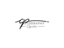 lettre cp signature logo template vecteur