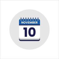 icône de la date du calendrier. icône du jour du mois. date du programme de l'événement. l'heure du rendez-vous. agenda du planificateur, calendrier du mois de novembre et planificateur de temps. rappel du jour. icône de vecteur