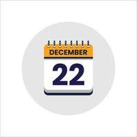 icône de la date du calendrier. icône du jour du mois. date du programme de l'événement. l'heure du rendez-vous. agenda du planificateur, calendrier du mois de décembre et planificateur de temps. rappel du jour. icône de vecteur
