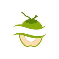 illustration de conception d'icône de vecteur de logo de noix de coco