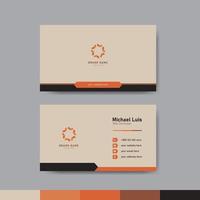 concept de modèle de carte d'identité d'entreprise orange et noir vecteur