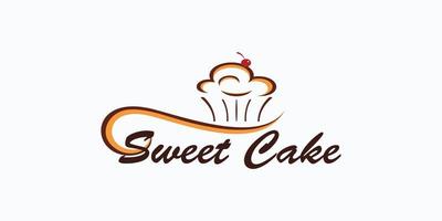 vecteur de conception de logo de gâteau avec concept créatif pour votre pâtisserie