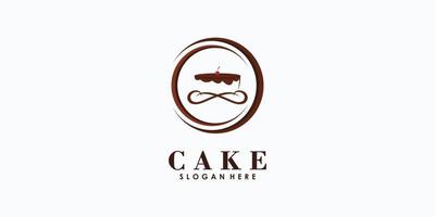 vecteur de conception de logo de gâteau avec concept créatif pour votre pâtisserie