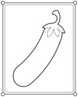 aubergine adaptée à l'illustration vectorielle de la page de coloriage pour enfants vecteur