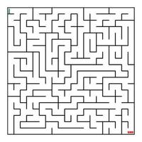 labyrinthe coloriage trouver le bon chemin vers la solution. labyrinthe carré ligne noire sur fond blanc vecteur