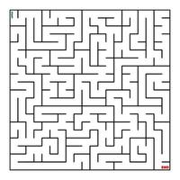 labyrinthe coloriage trouver le bon chemin vers la solution. labyrinthe carré ligne noire sur fond blanc vecteur