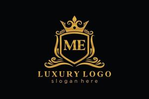 modèle de logo de luxe royal lettre initiale moi dans l'art vectoriel pour le restaurant, la royauté, la boutique, le café, l'hôtel, l'héraldique, les bijoux, la mode et d'autres illustrations vectorielles.