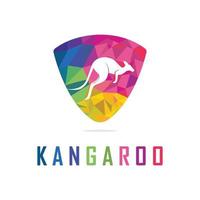 vecteur de logo kangourou avec modèle de slogan