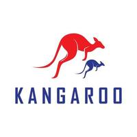 vecteur de logo kangourou avec modèle de slogan