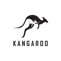 vecteur de logo kangourou avec modèle de slogan