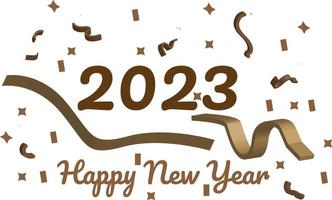 fond bonne année 2023. confettis sur fond transparent. vecteur