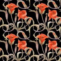 motif floral sans couture avec chalocortus orange vecteur