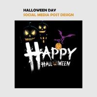 vente d'halloween et conception de publication sur les médias sociaux vecteur