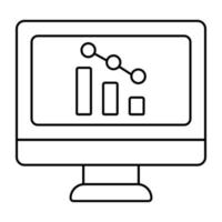 icône d'analyse de données en ligne dans un design branché vecteur