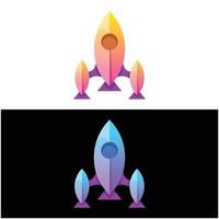 illustration de logo vectoriel style coloré dégradé de fusée