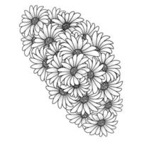 fleur marguerite fleur simplicité fragmentaire avec illustration artistique sur fond isolat vecteur