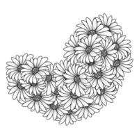 fleur marguerite fleur simplicité fragmentaire avec illustration artistique sur fond isolat vecteur