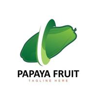 création de logo de papaye, vecteur de fruits vitaminés, icône d'illustration de marque de produits de fruits