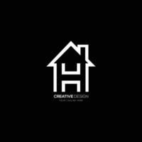lettre h accueil signe immobilier logo vecteur