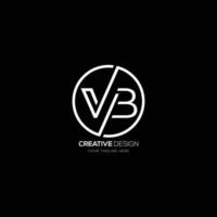 lettre créative vb avec logo en forme de cercle vecteur